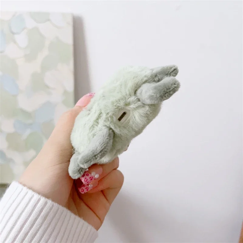 Cute Cartoon Fur Earphone Case for Airpods Pro 3 2 1 Air Pods Pro2 2nd 3rd Generation Funny Fluffy Plush Warm Women Girls Cover