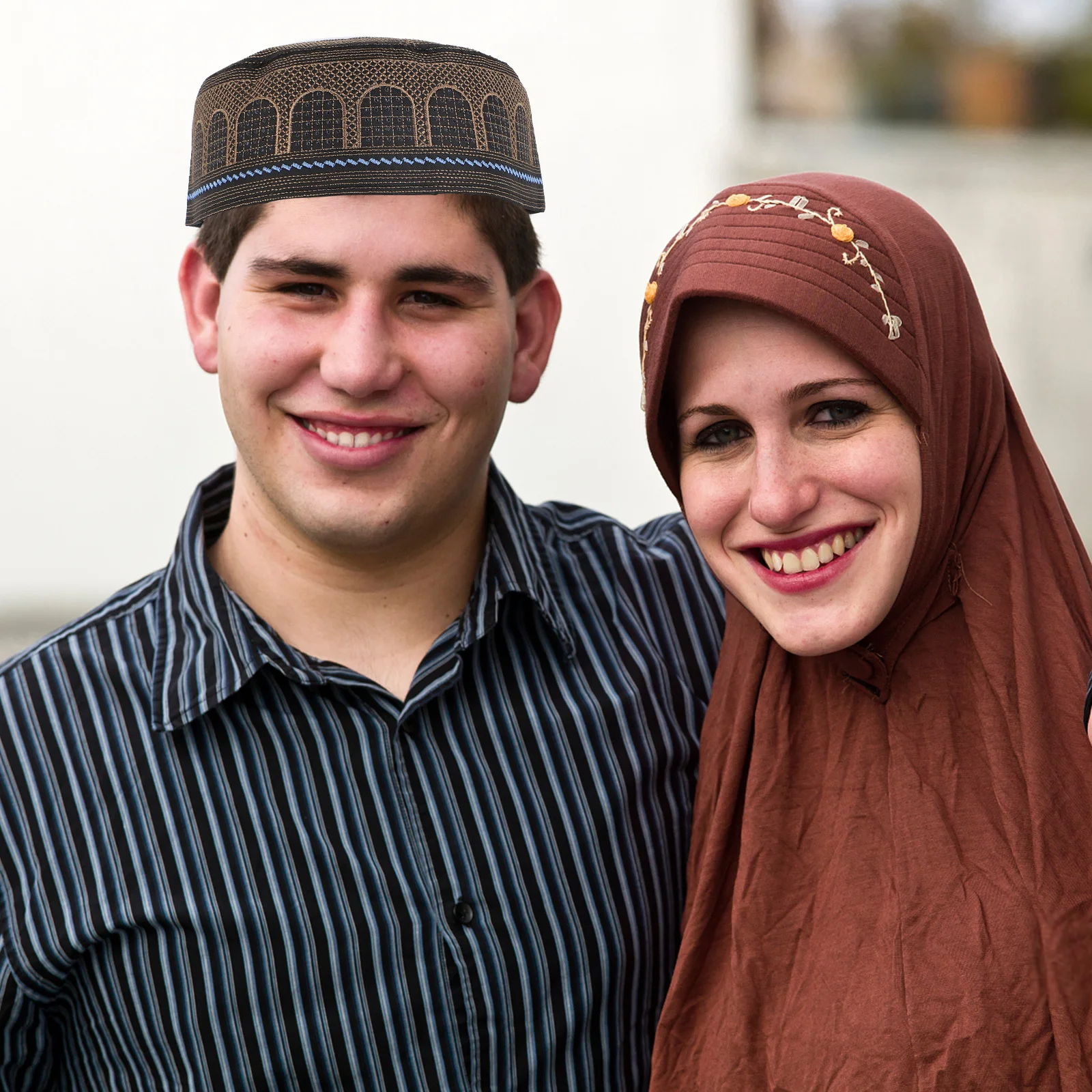 

Islamic Male Hat Embroidered Muslim Worship Cap Lightweight Comfortable For Eid Religious Ethnic Wear Practical Headwear Cycling