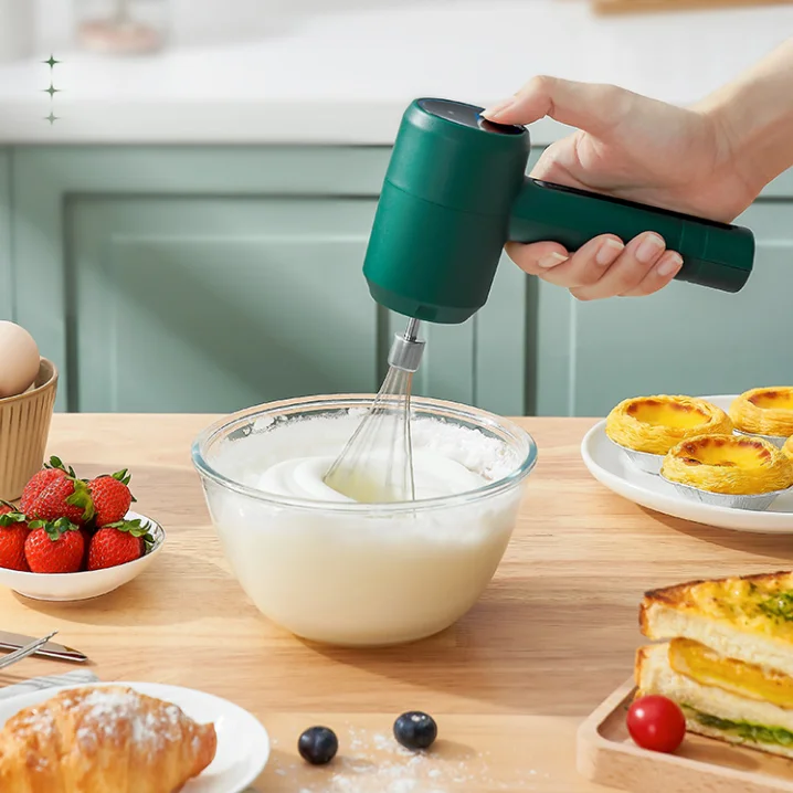 USB Rechargeable Detachable 3 Speeds Modes Cream Mixing Whipping Cake Baking Essentials Handheld Egg Beater Electric Mixer 20W