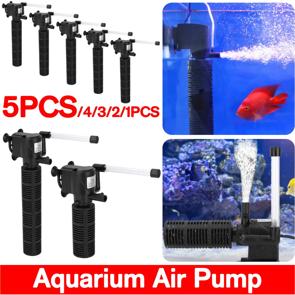 1-5PCS Aquarium Internal Filter Mini Silent Waterproof Aquarium Water Purifier Aquarium Air Pump Submersible Water Purifier