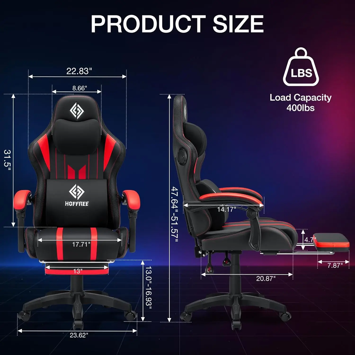 #Gaming Chair with Music Rhythm RGB LED Lights and Bluetooth Speakers Ergonomic Massage Computer Gaming Chair with, Customized