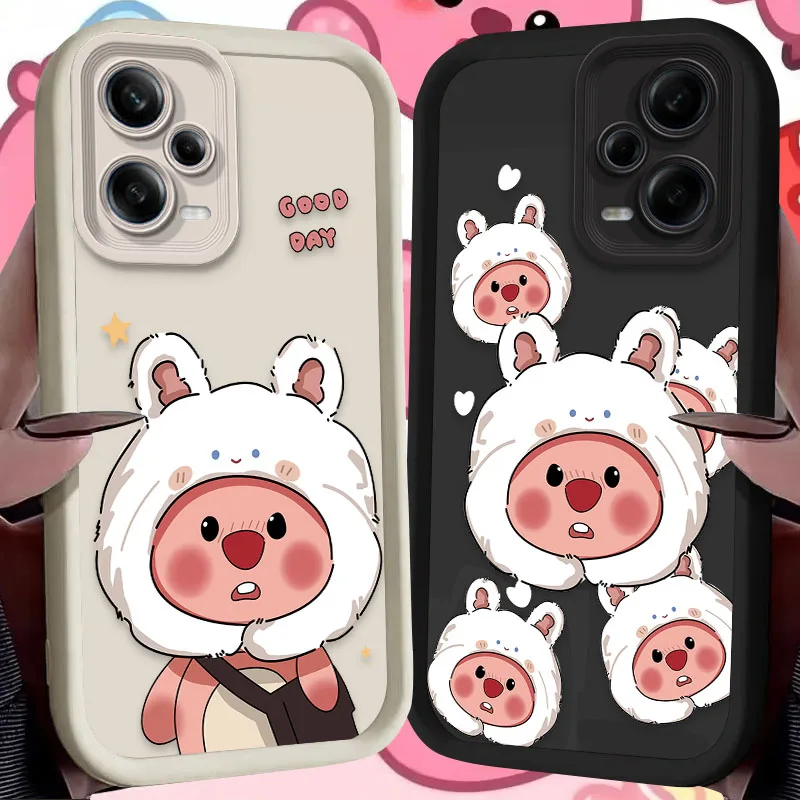 Lovely Little Beaver L-Loopy Case for Xiaomi Redmi Note 13 12 11 Pro Plus 4G 5G 12S 11S 10S 10 9 9S Redmi 14C 13C 12C A3 12 Etui