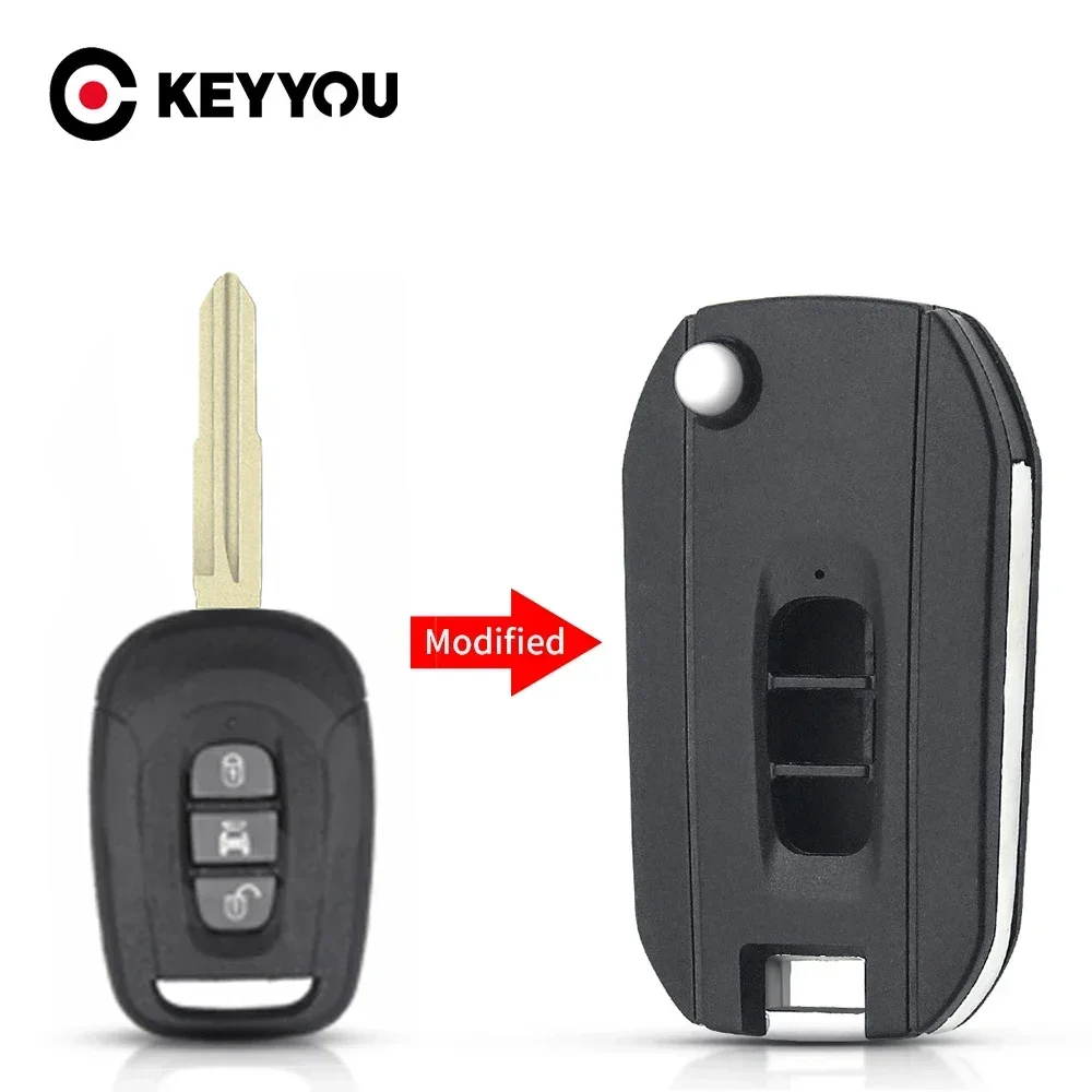 KEYYOU Folding Modified Remote Car Key Shell Case For Chevrolet CAPTIVA 2006 2007 2008 2009 Upgrade