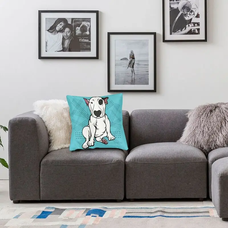 Suitable for car sofa pillowcase british bull terrier cushion cover kawaii cute dog