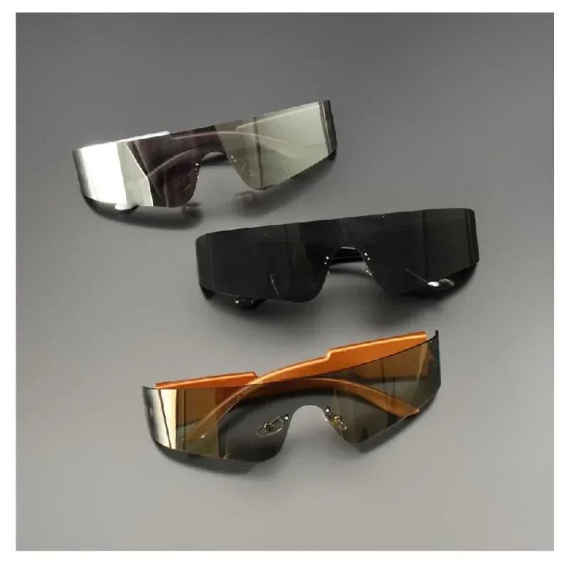 Flat Top Shield Mode Punk Sonnenbrille Frauen Y2K Sonnenbrille Männer Spiegel One Piece Brillen 2000S 90S Brille – Detail 2