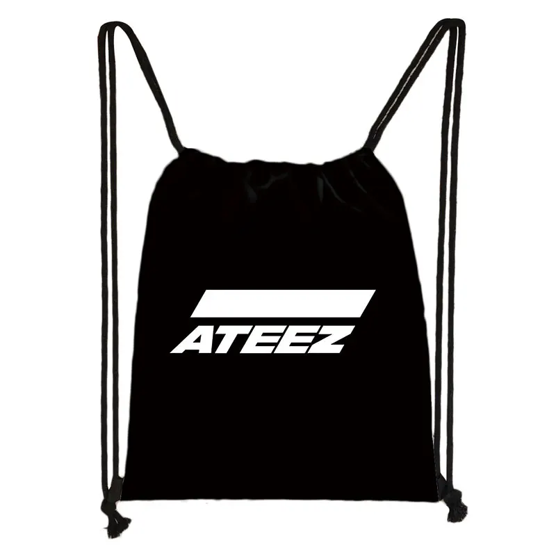 Mochila coreana Kpop ATEEZ con cordón para mujer, bolso de hombro para viaje, soporte para zapatos, regalo