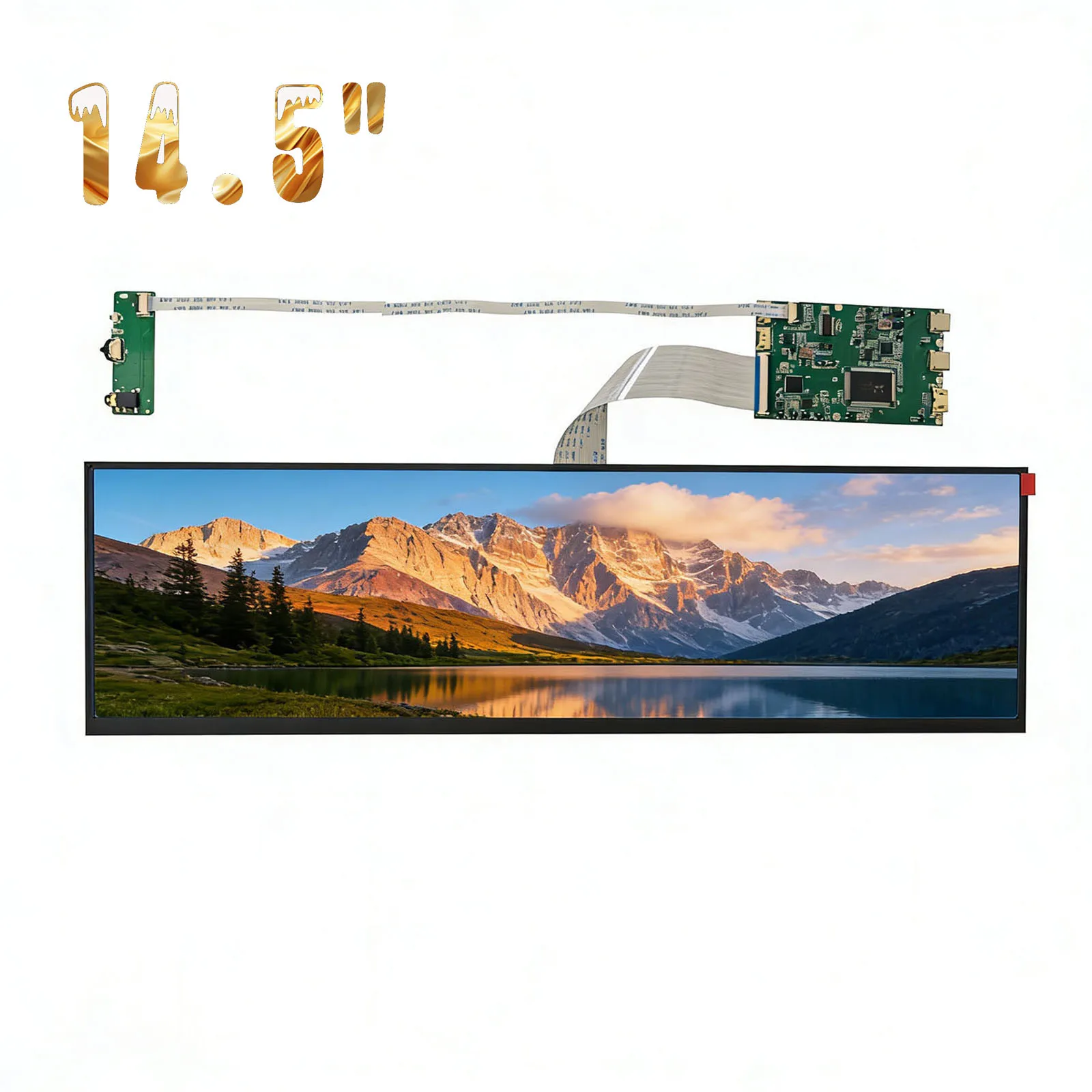 14.5 Inch 2.5K Touchscreen Bar Monitor, 2560x720 IPS Portable Touch Screen, 10-Point Touch, 60Hz, 350cd/m², USB-C Single Cable,