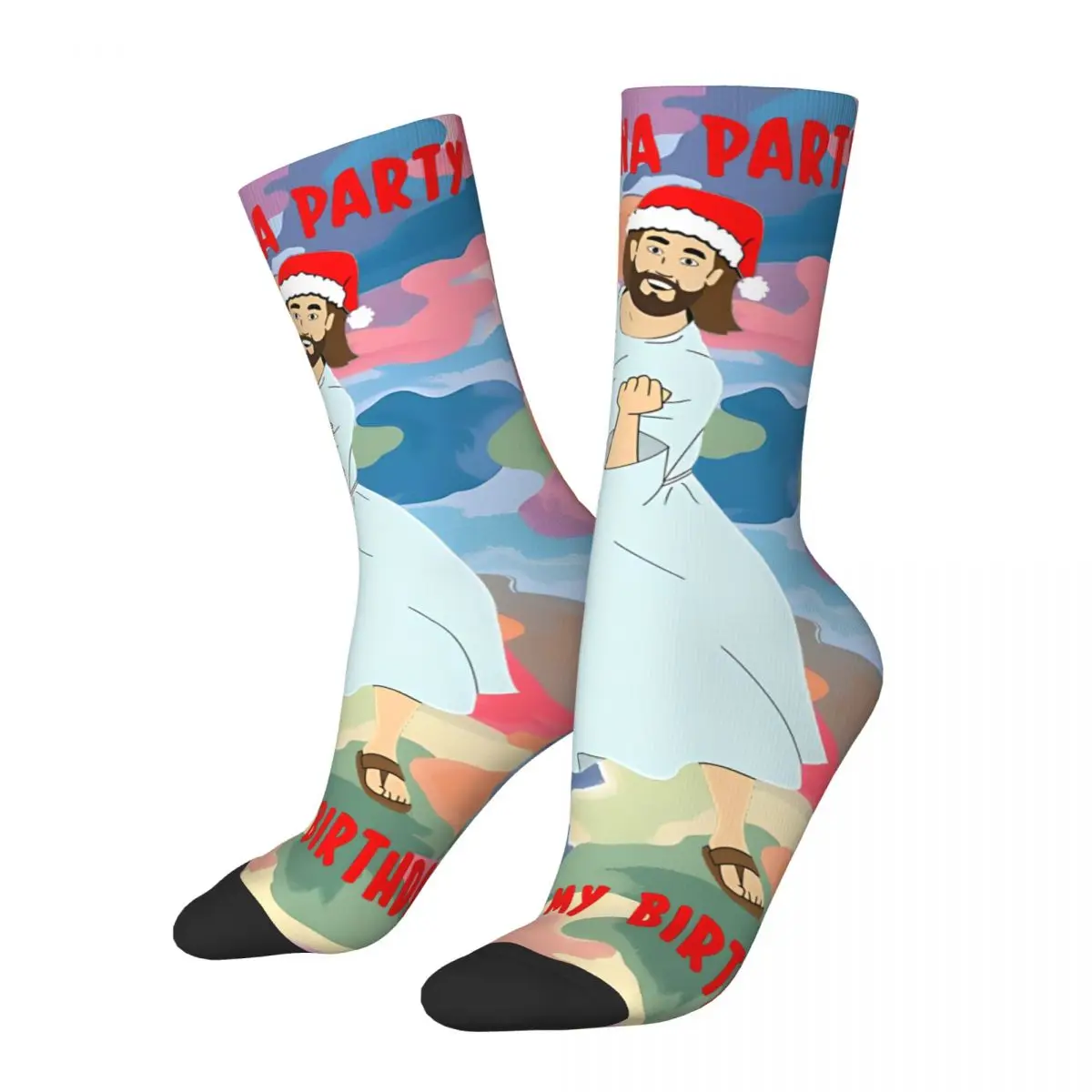 Hip Hop Vintage Funny Crazy Men's compression Socks Unisex J-Jesus Harajuku Seamless Printed Funny Novelty Happy Sock Boys Gift