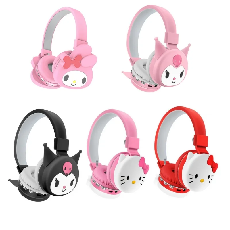 

Беспроводные наушники Sanrio Kuromi Hello Kitty, Bluetooth, мультяшная стереогарнитура, наушники для девочек, подарок для детей