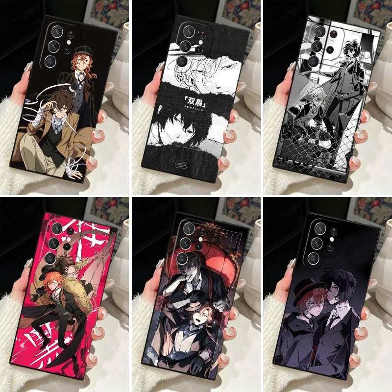 Soft Silicone Phone Case for Samsung Galaxy S25 S26 Ultra Bungo Stray Dogs Double Black Shell S24 FE S23 S22 Plus S21 S20 + Edge