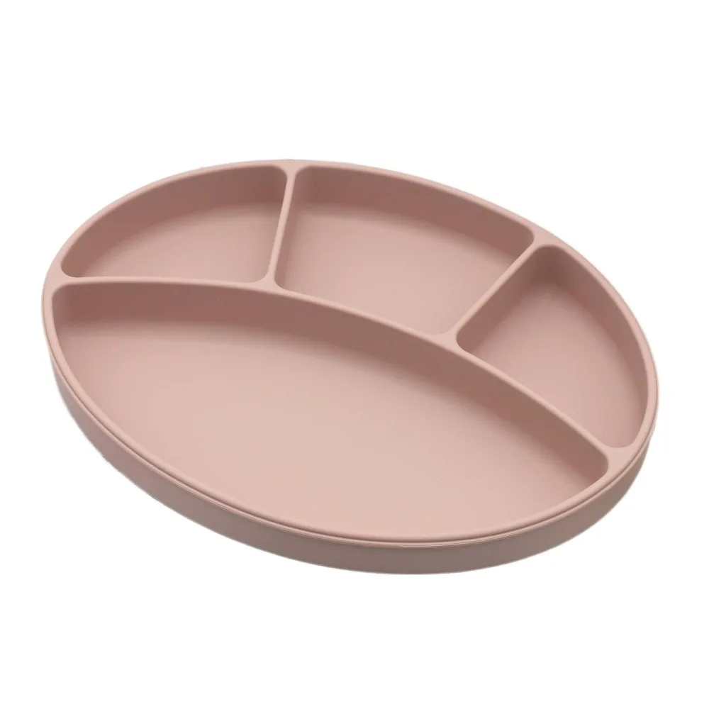 

Non-Slip Silicone Divided Plate Waterproof Kids Dishes Suction Cup Dinner Plate BPA Free Lightweight Kids Feeding Plate