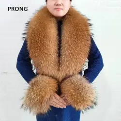 Winter Real Fox Fur Collar Cuffs Set Neck Warmer Fur Scarves Shawls Natural Fox Fur Collar Scarf Women Men Coat Warm Accessories