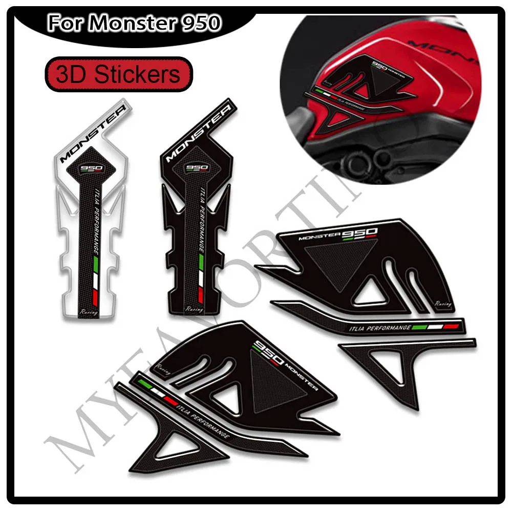 

For Ducati Monster 950 2021 2022 Motorcycle Tank Pad Side Grips Gas Fuel Oil Kit Knee Protection Fairing Fender 3D Stickers