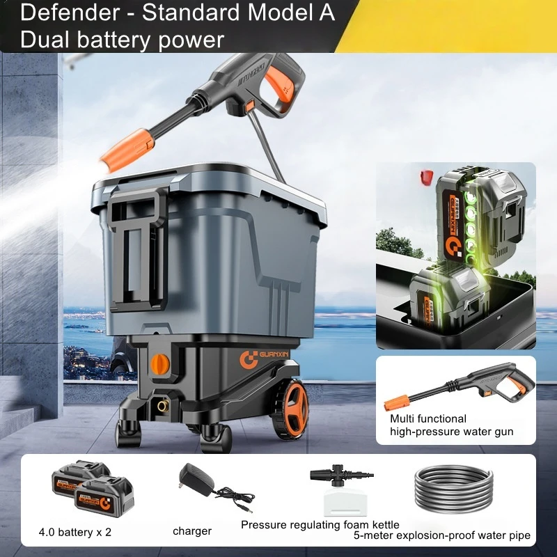 Home Use Lithium-Ion Battery Wireless Portable Water Tank Electric Car Wash Machine