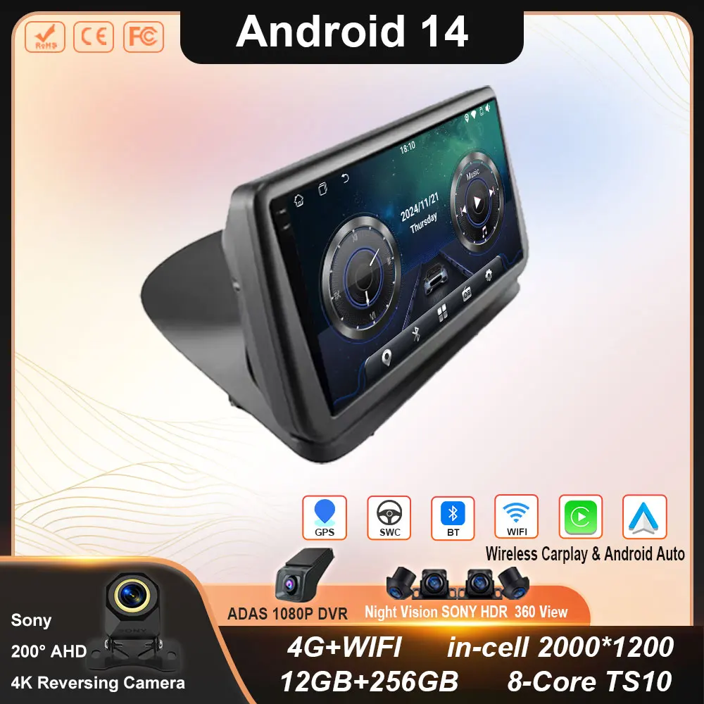 For Renault Clio 3 2005 - 2014 2K QLED Android 14 Auto Car Radio Multimedia Video Player GPS CarPlay BT 4G Navigation Stereo DSP