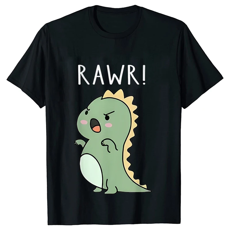 Cute Cartoon Dinosaur Graphic Print Tops Female T-shirt Casual Crew Neck Short Sleeve Tees Harajuku Ulzzang Women's Clothing image 2