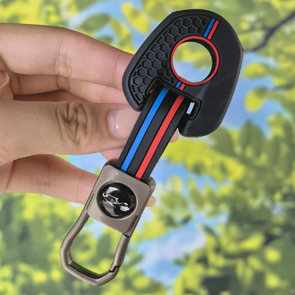 Honeycomb Silicone Motorcycle Key Cover With Keychain For Honda CB650R CB500X CB500F CB1100 CB1000R CB125R CB300R