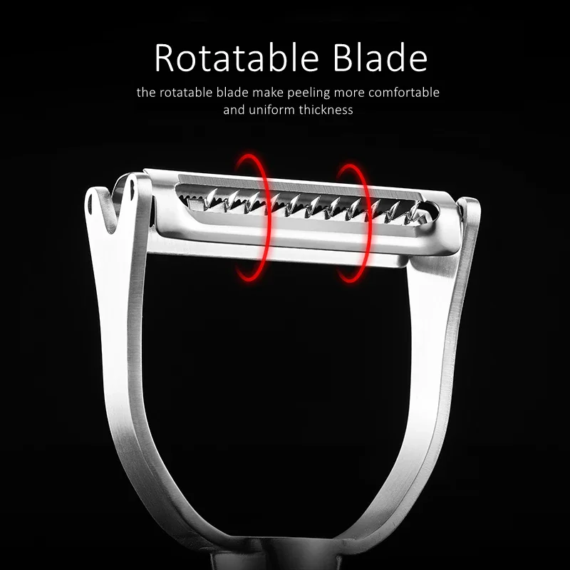 Peeling and Shredding 2 in 1 LFGB Certification 304 Stainless Steel Kitchen Peeler Rotable Swivel Blade Zester for Chef Tool