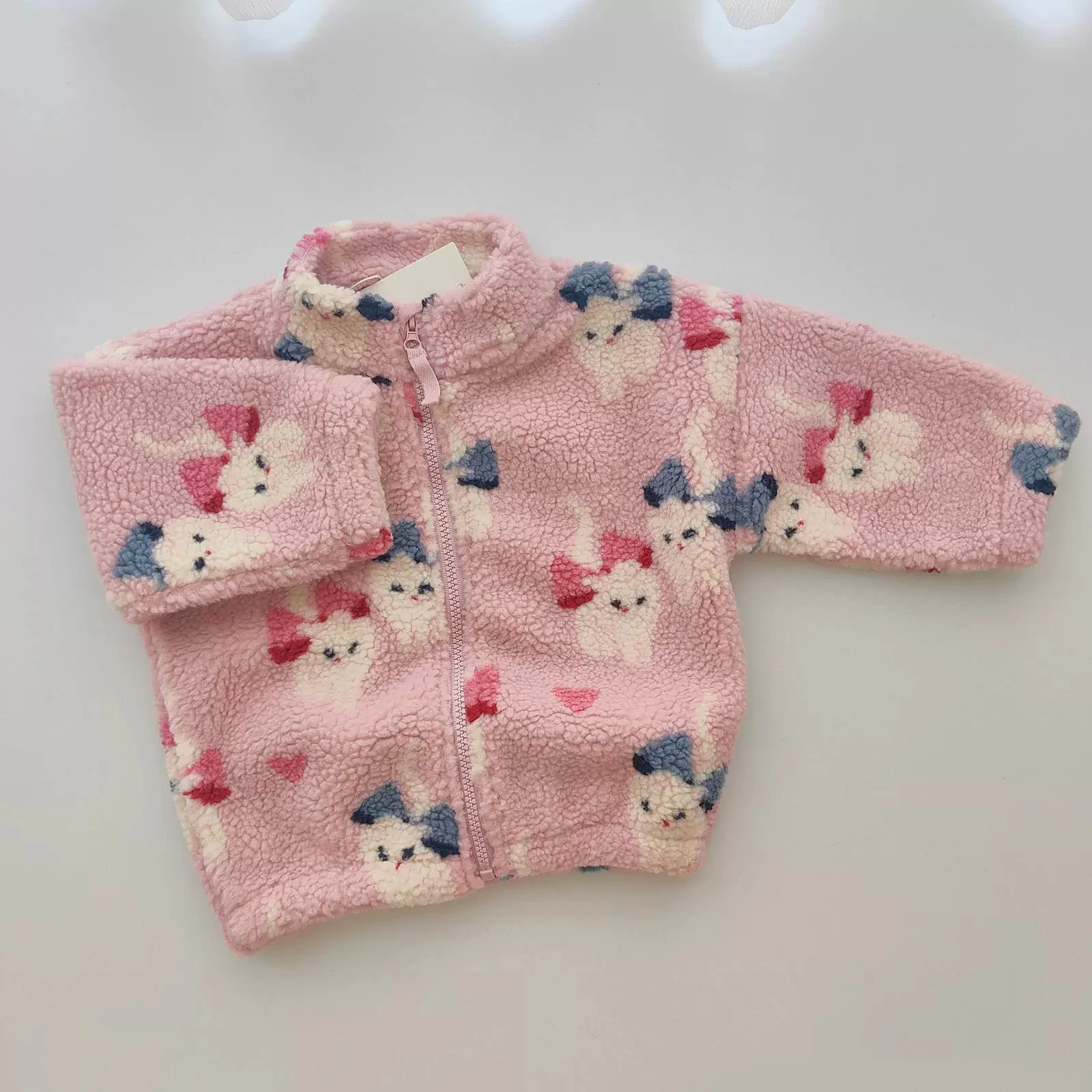 New Autumn Winter Children's Christmas Outwear Jackets Boys Girls Warm Fur Cartoon Printed Vest Jackets Outdoor Coat