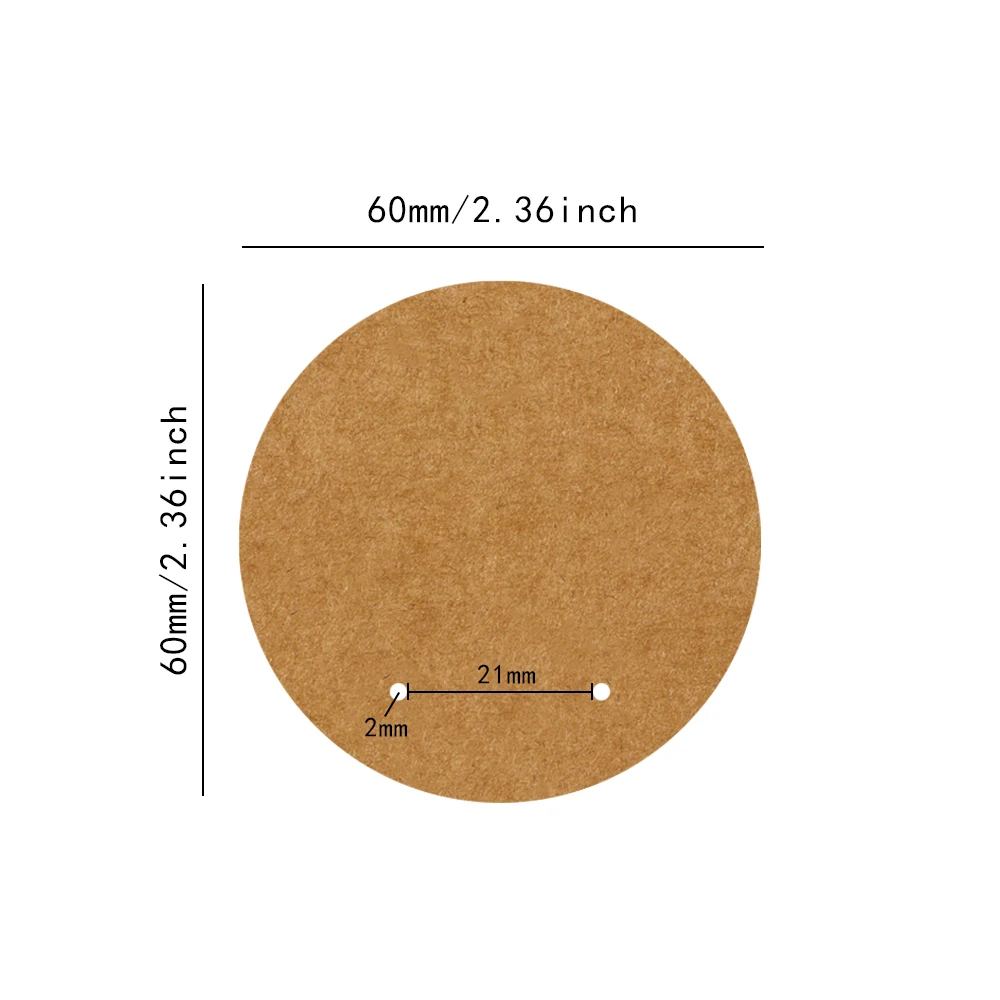 50PCS 6x6cm Blank Round Earring Cards Paper Packing Hanging Cardboard For Jewelry Making DIY Packages Transparent Adhesive Bags