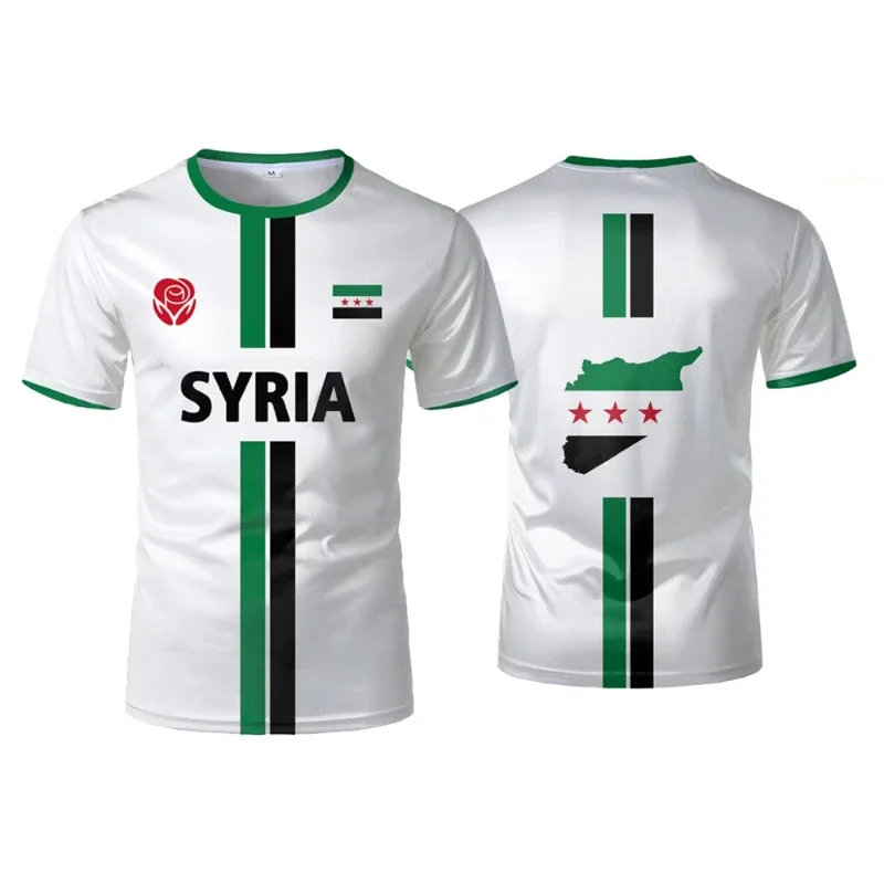 Syria Football T Shirts Men's Sports T-shirts Syrian Flag Street Oversized Tops Unisex Casual Graphic Tees Tops Y2k Mens Gifts