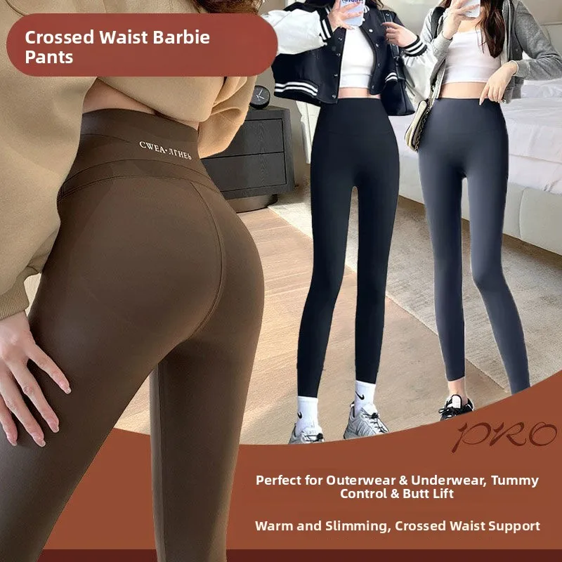 

Женские тонкие леггинсы для йоги с высокой талией и перекрестным поясом, весна-лето-осень, с эффектом подтяжки ягодиц