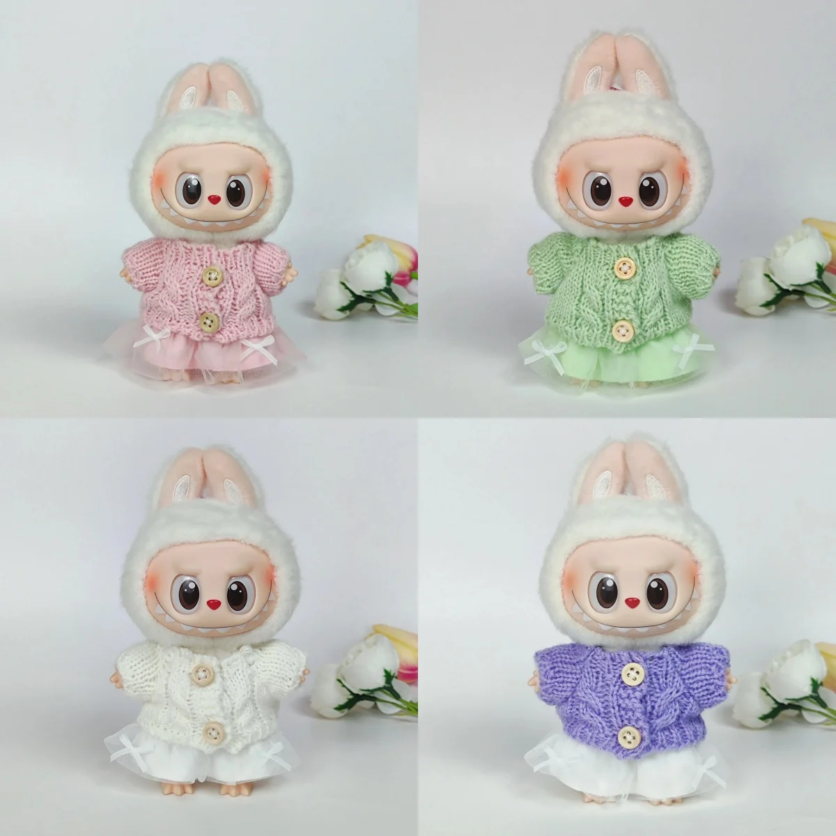 

17cm Cute Mini Plush Doll'S Clothes Outfit Accessories For Korea Kpop Exo Labubu Idol Dolls Sweater Clothing DIY Kids Girl Gift
