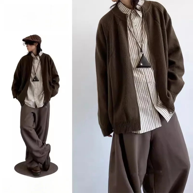 

Вязаный свитер в стиле ретро, свободный кардиган с открытыми плечами, повседневная верхняя одежда для женщин, длинный рукав, для прогулок