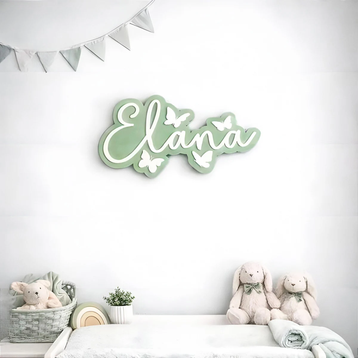 1Pc Custom Butterfly Design Wooden Name Plaque,Home Room Nursery Bedroom Wall Door Decor,DIY Paintable,Birthday Wedding Gift
