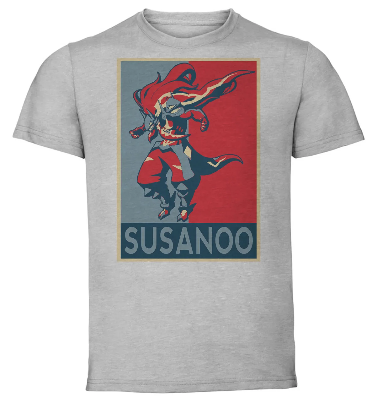 T-Shirt Unisex Grey Propaganda Pixel Art BlazBlue Susanoo