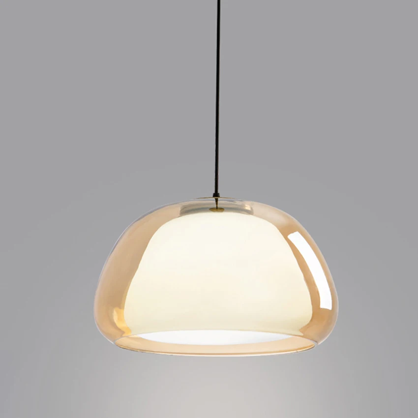 Nordic Design Glazen Hanglamp voor Eenvoudige Woonkamer Eetkamer Slaapkamer Dubbele Glazen Hangende Verlichting Binnenverlichting Armatuur