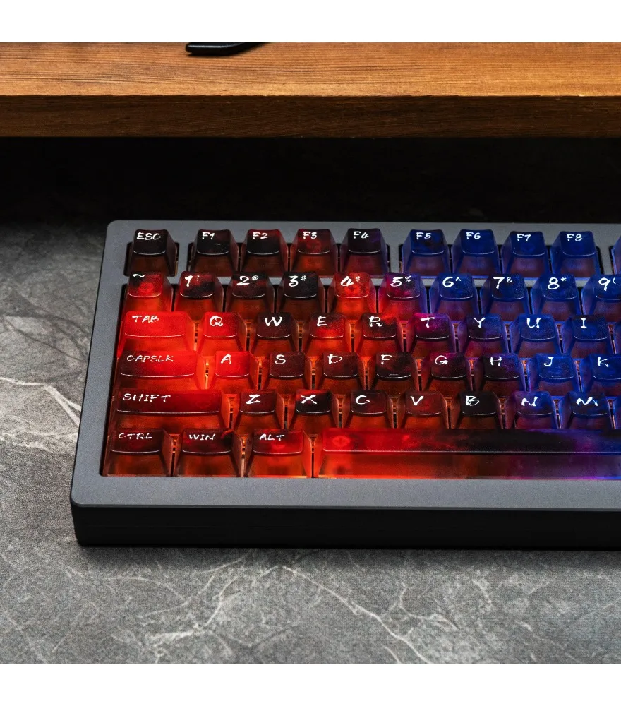 Neon gradual change keycap PC five-sided fog through ai3D pad printing 119 keys original factory suitable for wooting