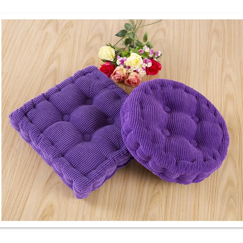 Square & Round Floor Pillows for Meditation Yoga Seating, Solid Tufted Thick Pad Cushion for Balcony Chair Seat Pouf,