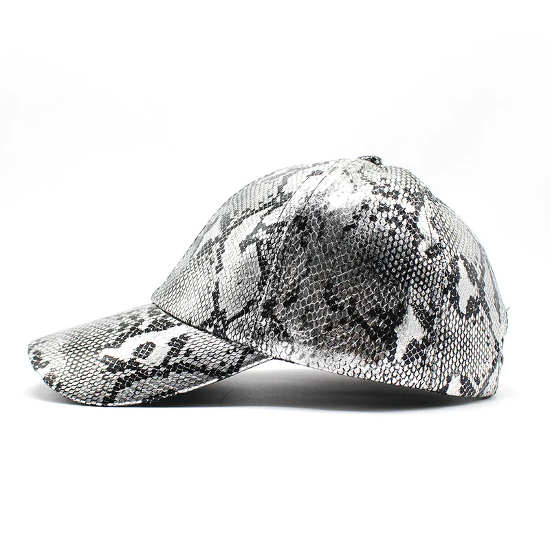 Baseballkappe aus PU-Leder mit Schlangenmuster, verstellbare Hip-Hop-Street-Dance-Mütze, leichter Sonnenschutz für Outdoor-Aktivitäten – Detail 3
