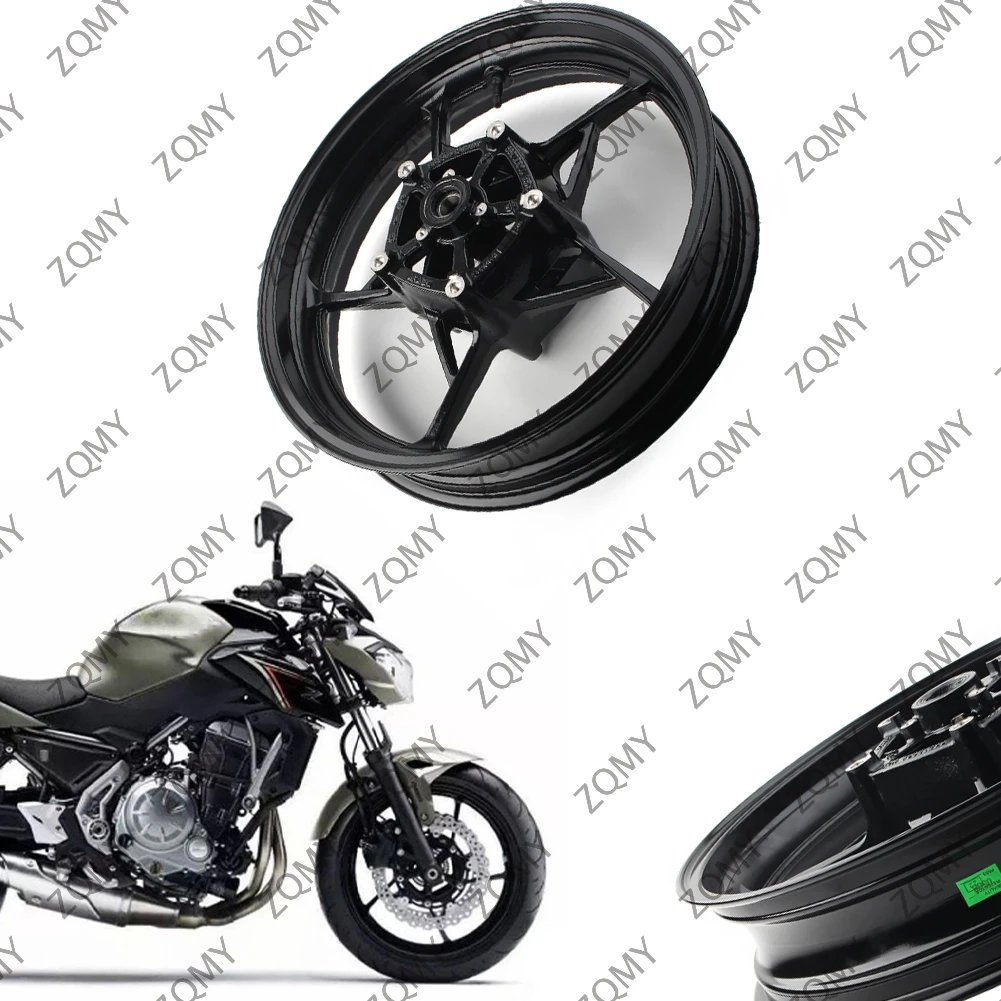 For Kawasaki Ninja 650 EX650 Z650 Z900 2017 2018 2019 2020 Motorcycle Front Wheel Rim Black Steel Alloy 1PC