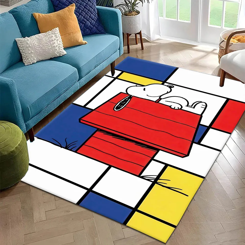 Cartoon Anime S-SnoopyS Classic Movie 3D Print Carpet Rug Art for Room Decor Home Bedroom Gifts Kids Area Rug Non-slip Floor Mat