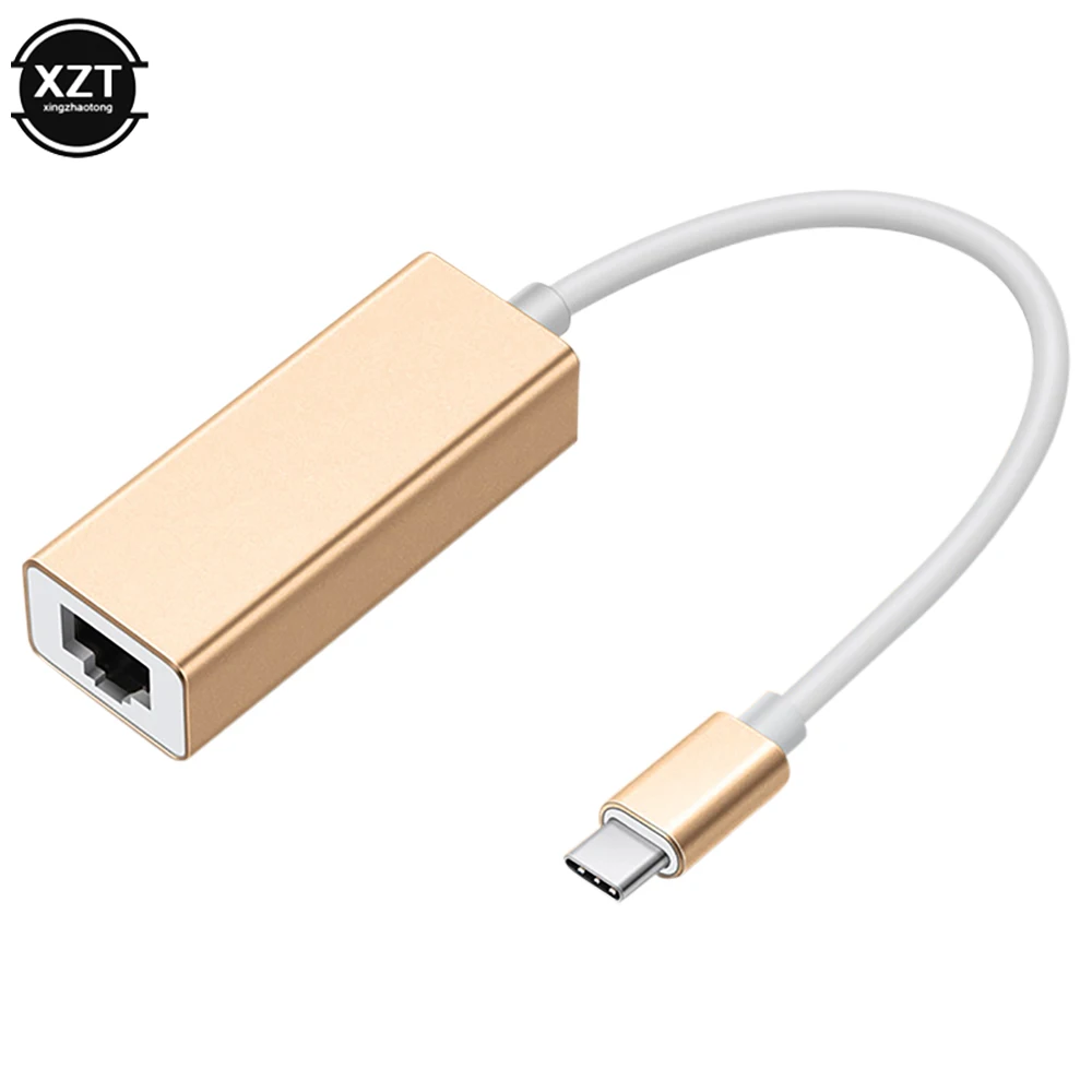 Type C to RJ45 Hub 10/100/100M Ethernet Adapter Network Cable USB 3.0 Aluminum Drive Free Single Network Card for Macbook Phones