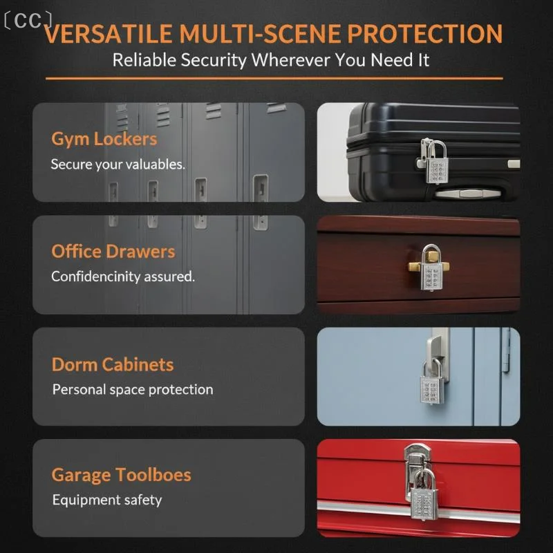 〔CC〕Heavy Duty Blind Mechanical Password Padlock Metal Keyless Lock for Gym Office Locker Travel Luggage Backpack〔88〕