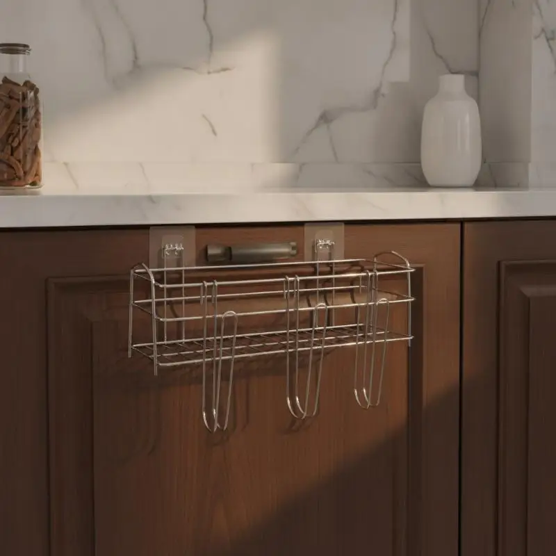 Metal Kitchen Storage Hanging Cup Drying Rack Rustproof with Heavy Duty Hooks for Coffee Mugs Water Bottles Pantry Organization