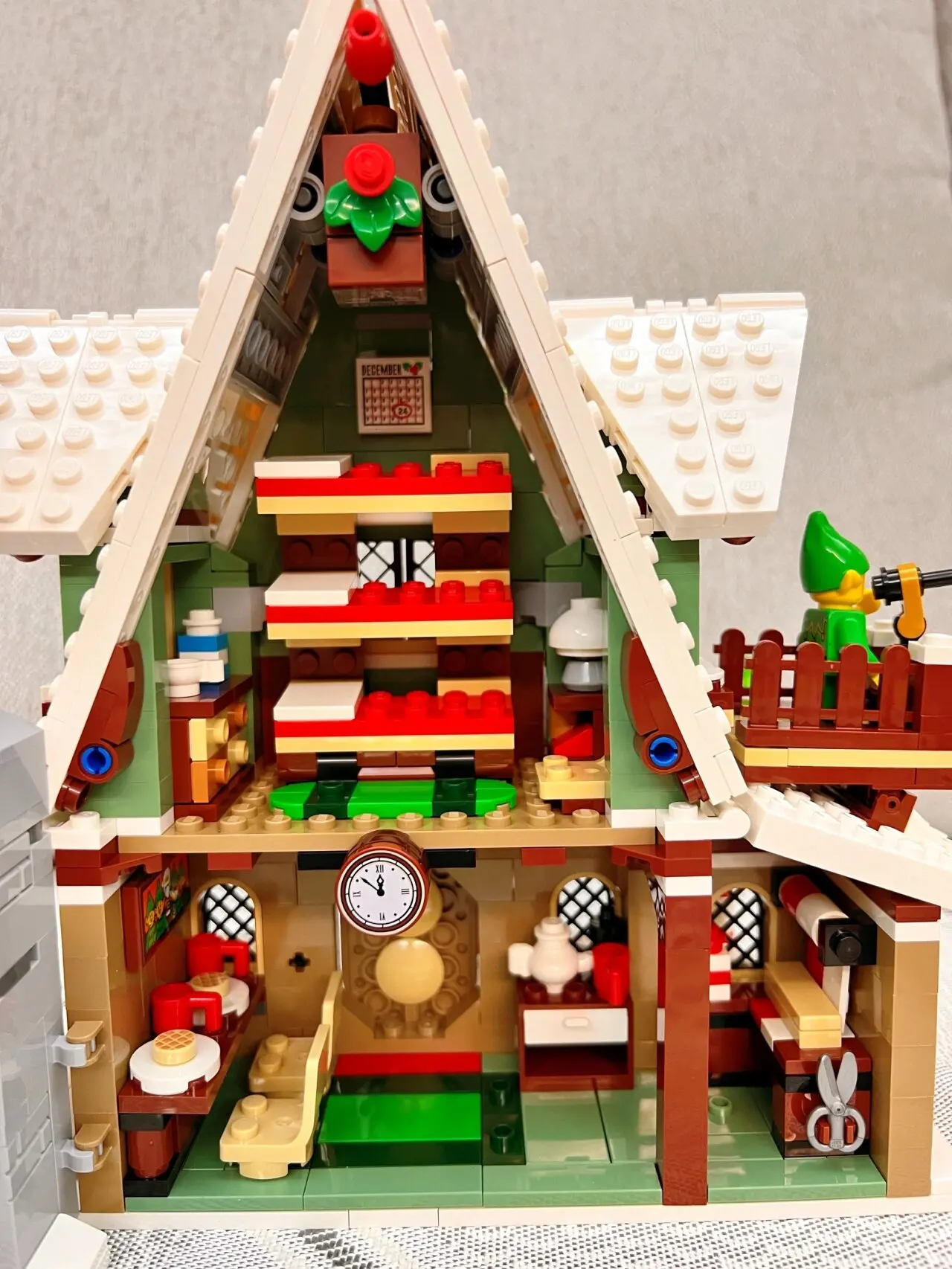 Santa Claus Elf Magic House Building Model para crianças, brinquedo montado Presente, quebra-cabeça infantil