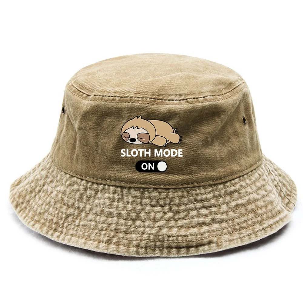 1pc Sloth Mode Printed Hat, Casual Hats for Women, Bucket Hats for Mens 2025 New Style, Outdoor Style Fisherman Hat, Halloween D