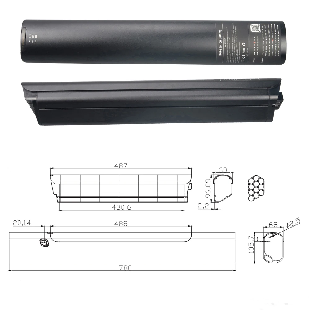 Electric Bike Battery 48V 12.8Ah 16Ah Lithium-ion Ebike Battery fit MOKWHEEL Tor Plus Mesa City Plus ST 500W 750W E-Bike