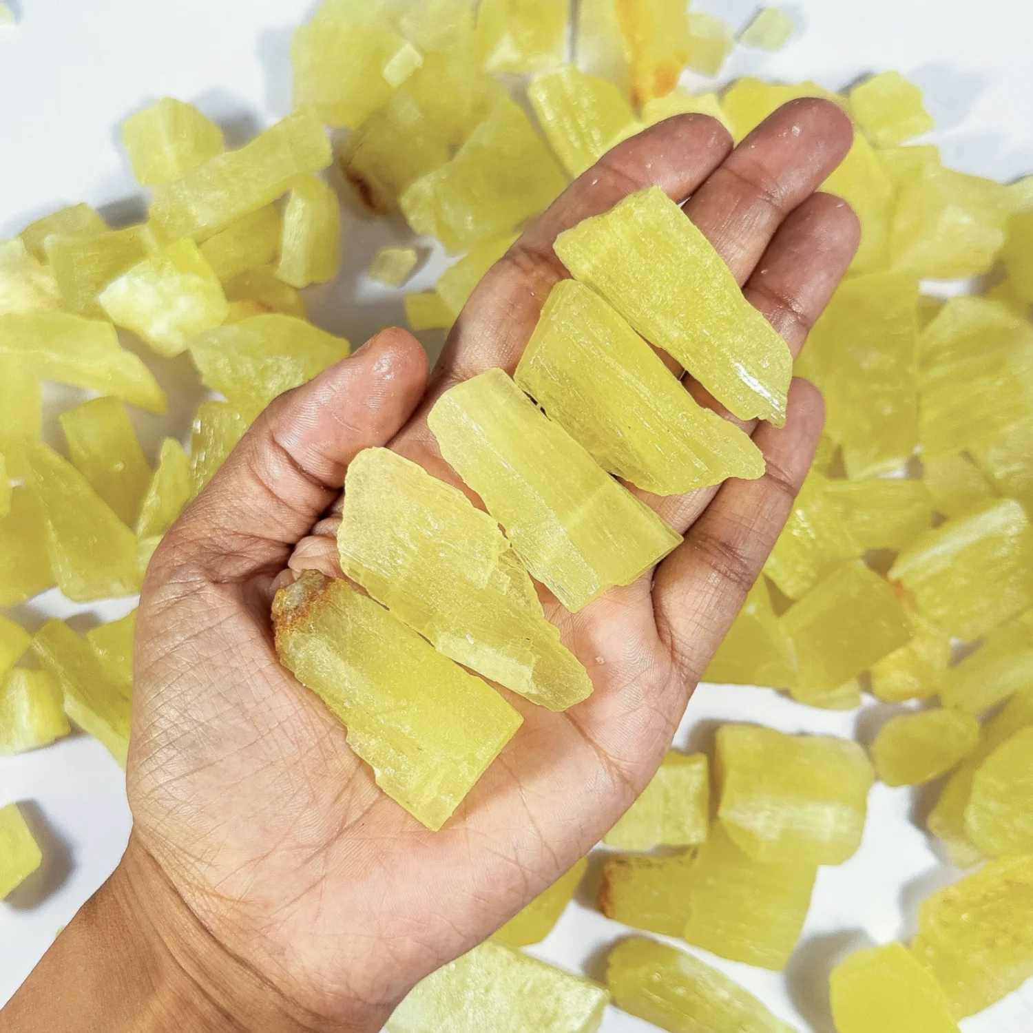 Natural Yellow Caribbean Calcite Rough Stone Mineral Specimen Banded Gemstone Rock Home Table Collectible Decor Gift