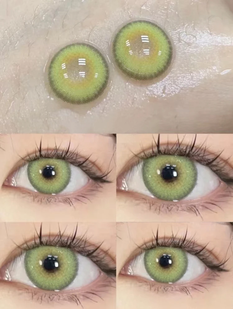 EYESHARE Lentilles de contact de couleur pour les yeux Lentilles de couleur verte ICELAND 2 pièces Lentilles de contact de couleur marron Lentilles de contact pour les yeux annuelles