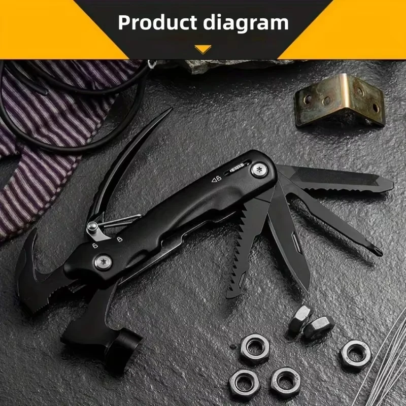 Outdoor Camping Multifunktionale Schraubenschlüssel Zangen Hammer Tragbare Überleben Werkzeug Zubehör Kit Überleben Ausrüstung für Outdoor Camping