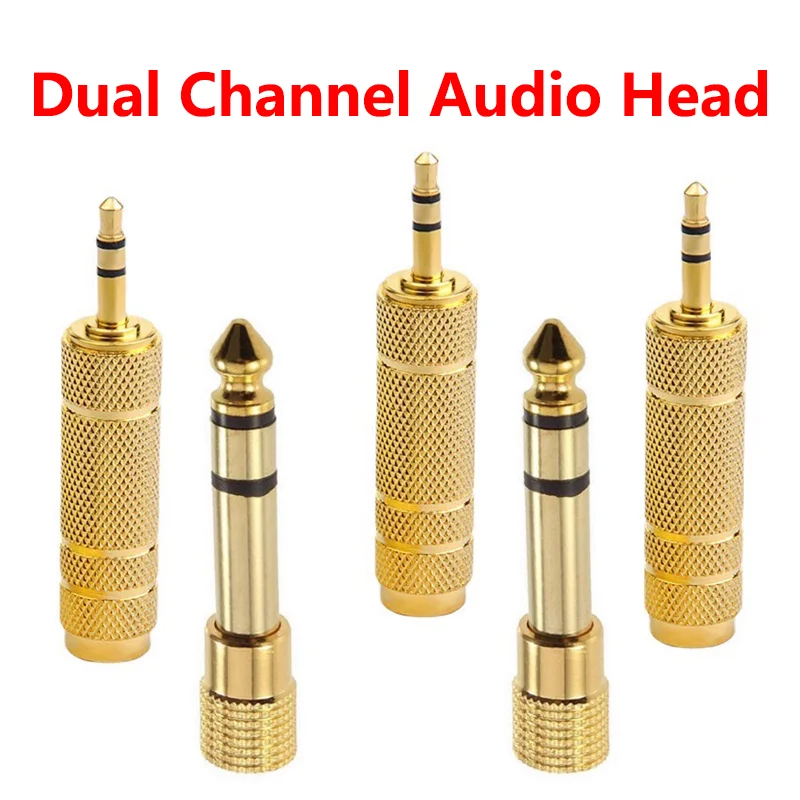 

3.5mm to 6.35mm Headphone Plug 3 Pole Gold-Plated Jack Earphone Speaker Audio Adapter