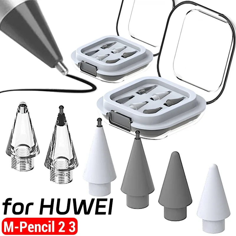 

6-1Pcs Pencil Nibs For Huawei M-Pencil 2 3 Generation Replacement Nib Stylus Pen Nickel Plated Alloy Tip Case for M-Pencil 2/3