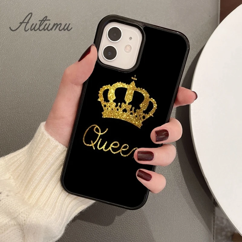 Couples Her King His Queen Phone Case for iPhone 15 16 SE2020 11 12 13 14 Pro Max mini 6 7 8 Plus Cover coque Fundas Shell