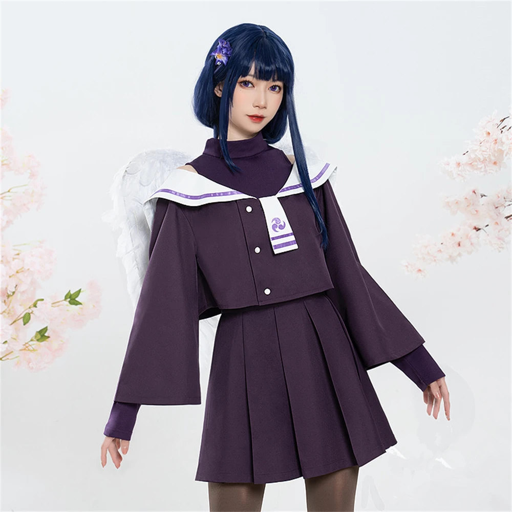 AGCOS Presale Game Genshin Impact Raiden Shogun Beelzebul Children's Fashion Cosplay Costume Daily Skirt Dress