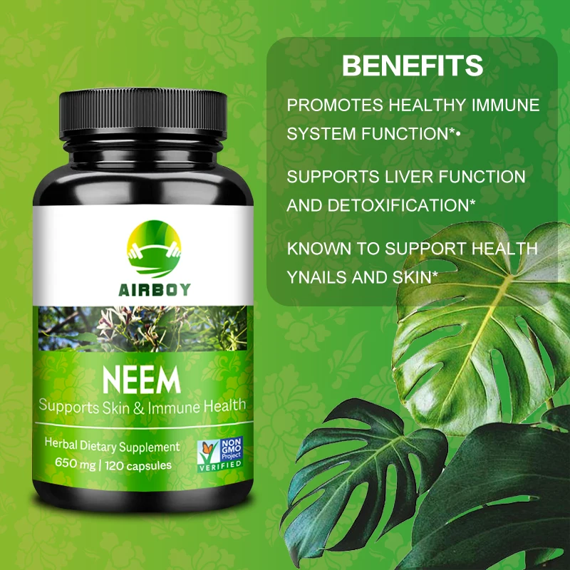 Organic Neem Supplement - Supports Skin, Immune, & Liver Health, Detox